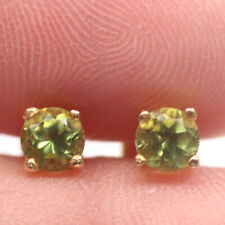 Unheated Green Peridot Earrings 925 Sterling Silver 18k Gold Plated 
