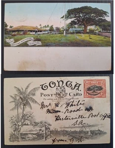 c. 1900s Tonga 1d stamped Postcard-British Residency to Hectorville PO - Picture 1 of 3
