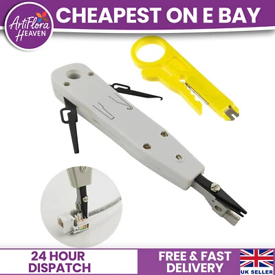 Network Ethernet Cable Punch Down Tool/Striper IDC Faceplat Push RJ45 CAT5e CAT6 - Image 1 of 4