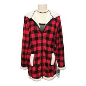 Totes Women’s Buffalo Plaid Serpa Hooded Coat, Size medium - Picture 1 of 13