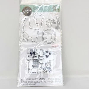 Sizzix Framelits with Stamps LLAMA LOVE Hearts & Phrases 663512 - Picture 1 of 9