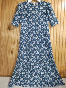 Girls Homemade Dress Long Modest Size 12? Blue - Picture 1 of 9