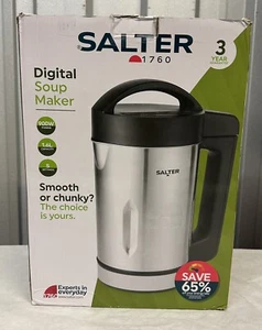 Salter Digital Soup Maker 1.6L Stainless Steel Jug 5 Settings 900W Smoothies - Picture 1 of 7