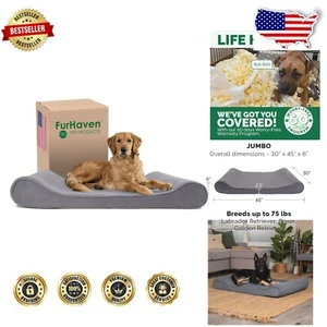 Cozy Orthopedic Pet Bed for Dogs and Cats - Removable Gray Cover (Up to 75 lbs) - Picture 1 of 11