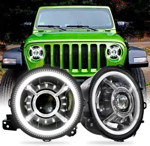 Par de faros LED de 9"" DRL con anillo Halo Star para Jeep Wrangler JL 2018 2019 - Imagen 1 de 11