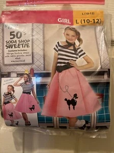 Halloween Girls Costume 50’s Soda Shop Sweetie Size Large 10-12 New In Pkg - Picture 1 of 5