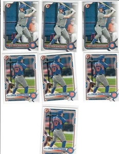 (7) Pete Crow-Armstrong Chicago Cubs 2021 Bowman Draft Chrome ROOKIE prospect - Picture 1 of 2