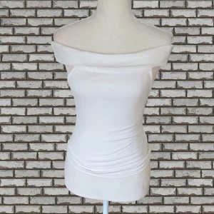 Lucky Brand Women's White Off the Shoulder Sexy White Shirt XS - Picture 1 of 3