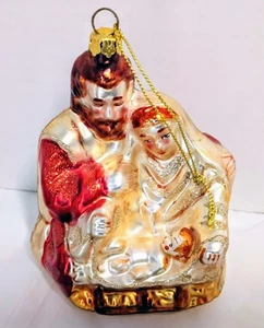 Heilige Familie Krippe Glas Weihnachtsschmuck 4" hoch - Bild 1 von 5