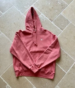 Champion Hooded Sweater Pink Unisex Size Large Reverse Weave Vintage 80s 90s - Picture 1 of 10