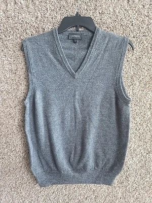 Chaleco Suéter EXPRESS Cuello en V Charcole Gris Lana Merino Talla Grande Azul Marino Para Hombre’s Foto 1 de 4