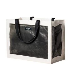 Kate Spade New York x Target schwarz weiß große stabile Tasche Einkaufstasche - Bild 1 von 4