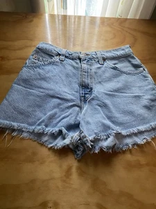 Levis Junior Vintage 910 ORANGE Tab Regular Fit Cut Off Jean Shorts Size 5 RARE - Picture 1 of 9