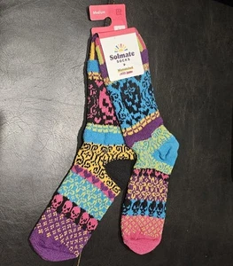 SOLMATE DAY OF THE DEAD CREW SOCK MEDIUM WOMEN 8-10/MEN 7-9 ‼️FREE SAME DAY SHIP - Picture 1 of 6
