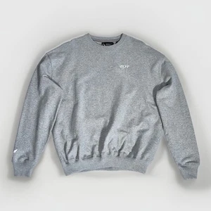 Rules of Faith ROF Men's Sweatshirt Jumper Grey Crew Neck Top Logo New RRP £140 - Picture 1 of 5