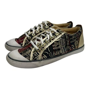 Scarpe Coach Barrett donna sneakers multicolore graffiti plaid tartan taglia 7B - Foto 1 di 12