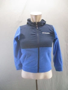 Columbia Size S (8) Kids Unisex Blue Full Zip Pocket Fleece Athletic Jacket 915 - Picture 1 of 9
