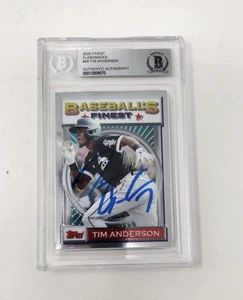 Tim Anderson Signed Autographed 2020 Finest Flashbacks #44 BAS Slabbed - Picture 1 of 1