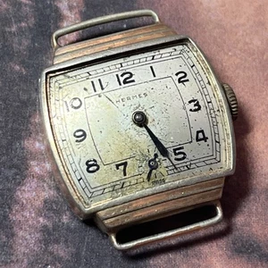 Hermes Mens Vintage Gold Plated Manual Wind Watch Extremely Rare Not Running - Picture 1 of 12