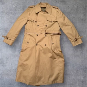 Vintage Christian Dior Trench Coat Men’s 40L Tan Belted Long - Picture 1 of 17