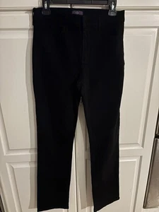 NYDJ Marilyn Straight Jeans 8 Black Stretch - Picture 1 of 9