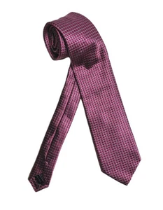Herren Krawatte Geoff Nicholson Made in Italy Rosa Grau 100% Seide 3 Zoll X 60 Zoll check - Bild 1 von 9