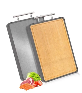 Tablas de cortar para cocina - Grado alimenticio doble cara puro titanio y bambú ch... - Imagen 1 de 6