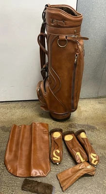 Rare Vintage Titlelist Golf Cart Bag W/Original Rain Cover.  Faux Leather  - Image 1 of 4