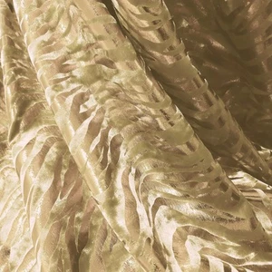 Zebra/Tiger Gold Metallic Folie auf Gold Crushed Velvet Stoff - Bild 1 von 10
