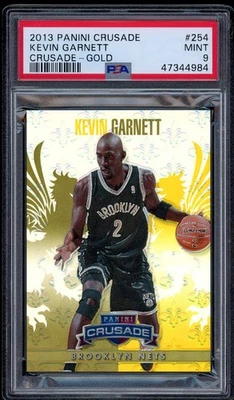 2013-14 Panini Crusade KEVIN GARNETT Gold Prizm /10 #254 PSA 9 MINT - Image 1 of 2