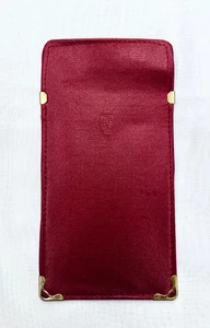 Nuevo Auténtico Estuche Vintage CARTIER Borgoña Rojo Cuero Anteojos Gafas de Sol - Imagen 1 de 2