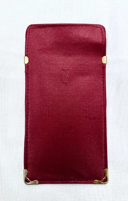 New Authentic Vintage CARTIER Burgundy Red Leather Eyeglasses Sunglasses Case - Image 1 of 2