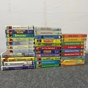 Sesame Street VHS Lot of 31 - Elmo, Big Bird, Oscar, Bert, Ernie, Cookie Monster - Foto 1 di 10
