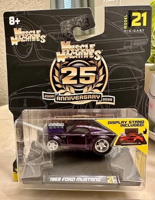 Muscle Machines 25th Anniversary 1969 Ford Mustang Model 21 Purple - Image 1 of 4