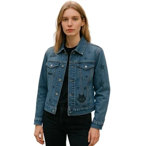 Gap Medium Blue Denim Trucker Jacket Stretch Art - Bild 1 von 9