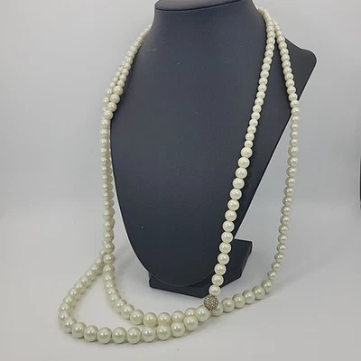 Collar de Perlas Banana Republic Tono Dorado Acento Cristal Doble Hilo Foto 1 de 4