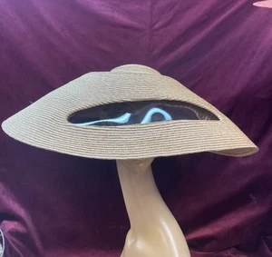 Yohji Yamamoto Vintage Hut Stroh Untertasse Archiv 2003 Neuheit mit Visier - Bild 1 von 9