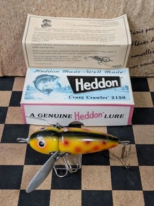 Señuelo duro de madera Heddon Musky 2150 Crazy Crawler SO color Topwater con caja usado - Imagen 1 de 13