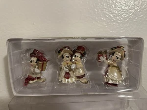VTG Disney Parks Holiday Mickey Minnie Victorian Set Of 3 Ornaments - Picture 1 of 10