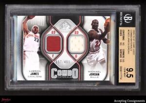 2009-10 SP Game Used Combo LeBron James & Michael Jordan JERSEY BGS 9.5 GEM /499