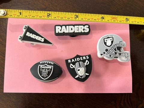 NFL Croc Shoe Charms Lot of 5 Raiders Cover