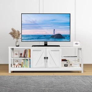TV Stand Entertainment Center Television Stands with 2 Doors and Storage Shelves - Picture 1 of 8