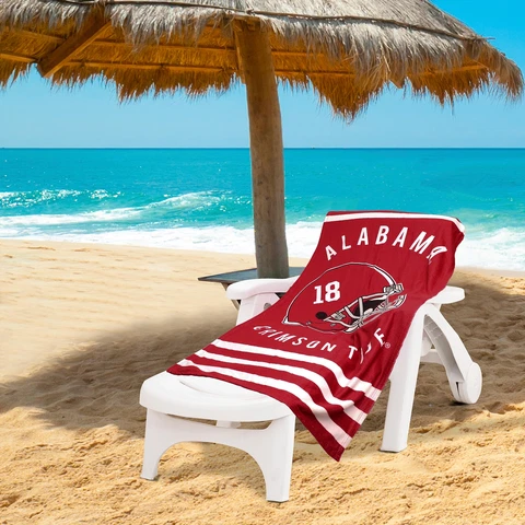 Northwest NCAA Alabama Crimson Tide "Stripes" Beach Towel, 30" x 60" Cover