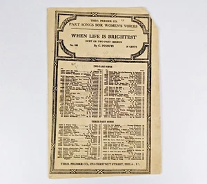 Partituras para piano When Life Is Brightest de Pinsuti dúo para mujer o coro de 2 partes - Imagen 1 de 9