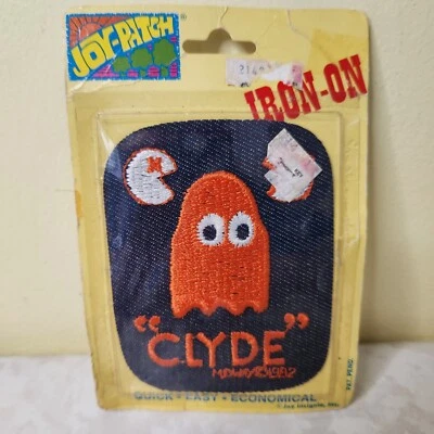 Vintage - Joy Patch “Clyde” Orange Ghost - Pac Man Embroidered Iron-On Patch G3 - Image 1 of 2