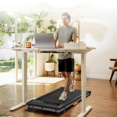 Cinta de correr WELLFIT debajo del escritorio con motor inclinado de 2,5 HP capacidad de 300 lb Foto 1 de 4