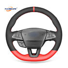 Black Suede Red Pu Leather Steering Wheel Cover For Ford Focus (St | Rs) #Btxc