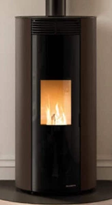 Palazzetti Emily TC 9 US Pelletofen Hermetisch Belüftet 9 Kw Stahl Moka - Bild 1 von 4