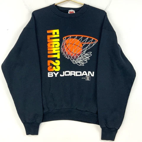 Vintage Fight 22 Jordan Crewneck Sweatshirt Size XL 1990 Black Nba Made In Usa Cover