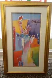 Peter Max Statue of Liberty 2001 Unique Variation Acrylic Mixed Media FRAMED - Picture 1 of 6